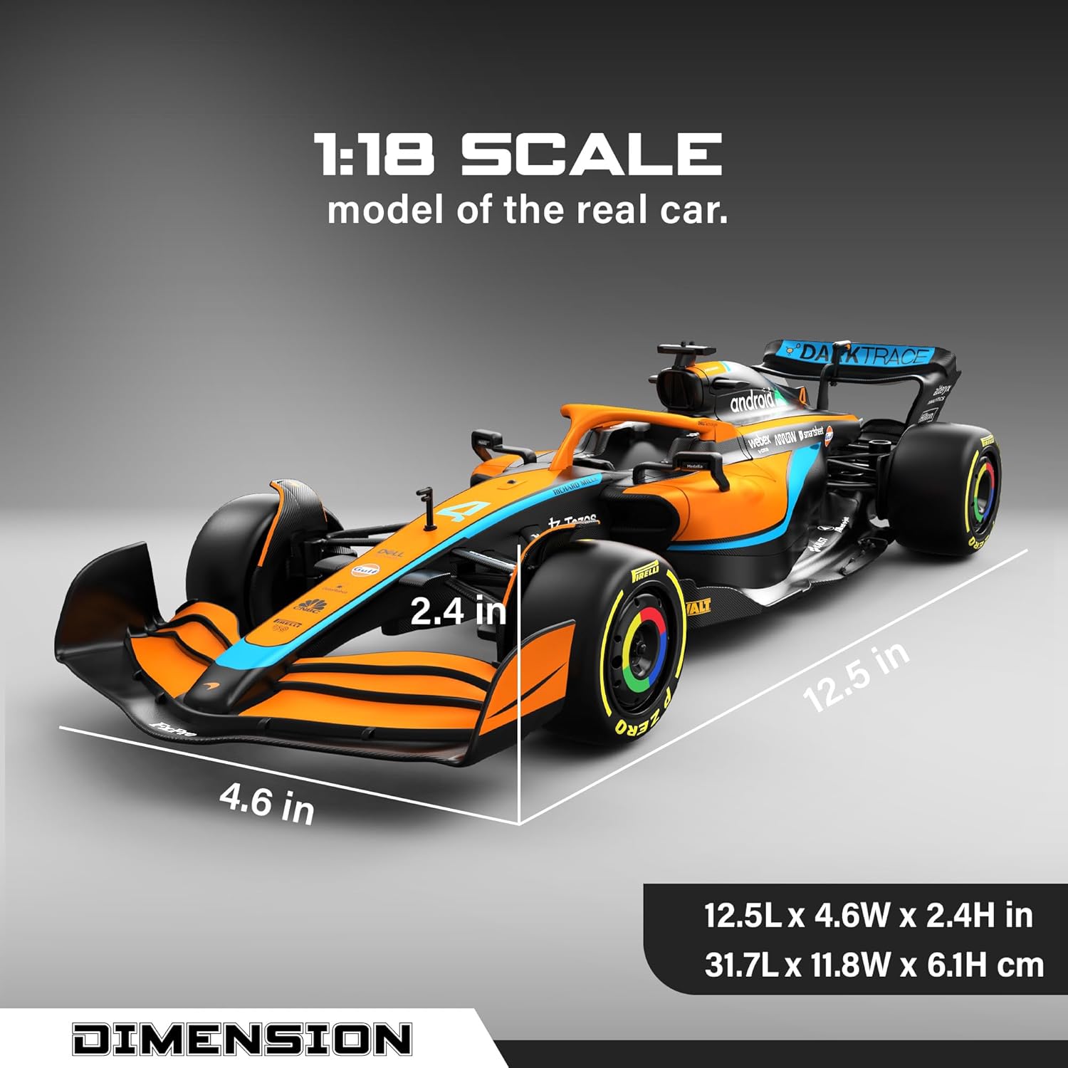 Rastar Authentic Licensed Mclaren F1 Mcl36 RC Car - Detailed Design, 2.4GHz Control | Color : 1:18 Mclaren F1 Mcl36