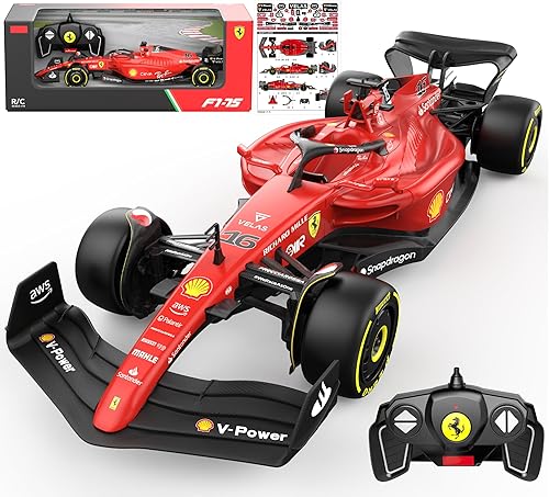 Rastar Authentic Licensed Ferrari F1 75 RC Car - Detailed Design, 2.4GHz Control | Color : 1:18 Ferrari F1 75